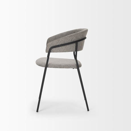 Carolyn Dining Chair w/ Gray Fabric & Matte Black Metal, Set of 2 from Mercana - Luna Furniture