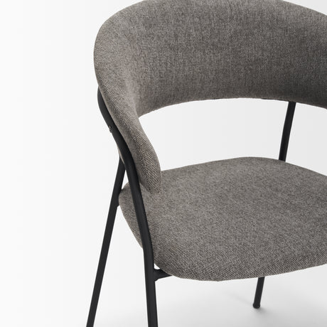 Carolyn Dining Chair w/ Gray Fabric & Matte Black Metal, Set of 2 from Mercana - Luna Furniture
