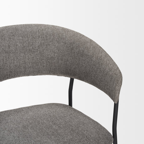 Carolyn Dining Chair w/ Gray Fabric & Matte Black Metal, Set of 2 from Mercana - Luna Furniture