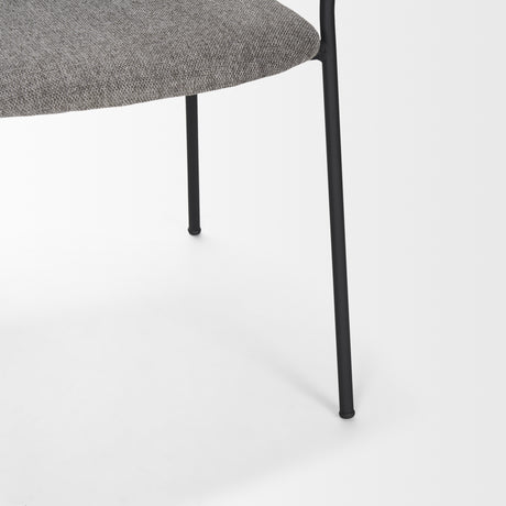 Carolyn Dining Chair w/ Gray Fabric & Matte Black Metal, Set of 2 from Mercana - Luna Furniture
