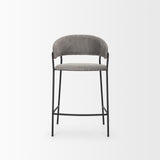 Carolyn Counter Stool w/ Gray Fabric & Matte Black Metal from Mercana - Luna Furniture