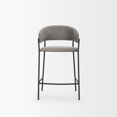 Carolyn Counter Stool w/ Gray Fabric & Matte Black Metal from Mercana - Luna Furniture