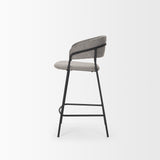 Carolyn Counter Stool w/ Gray Fabric & Matte Black Metal from Mercana - Luna Furniture