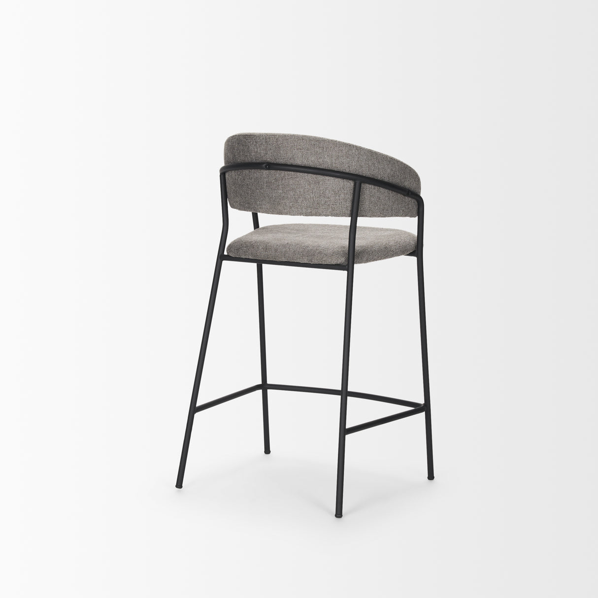 Carolyn Counter Stool w/ Gray Fabric & Matte Black Metal from Mercana - Luna Furniture
