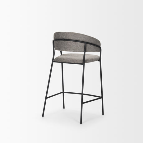 Carolyn Counter Stool w/ Gray Fabric & Matte Black Metal from Mercana - Luna Furniture