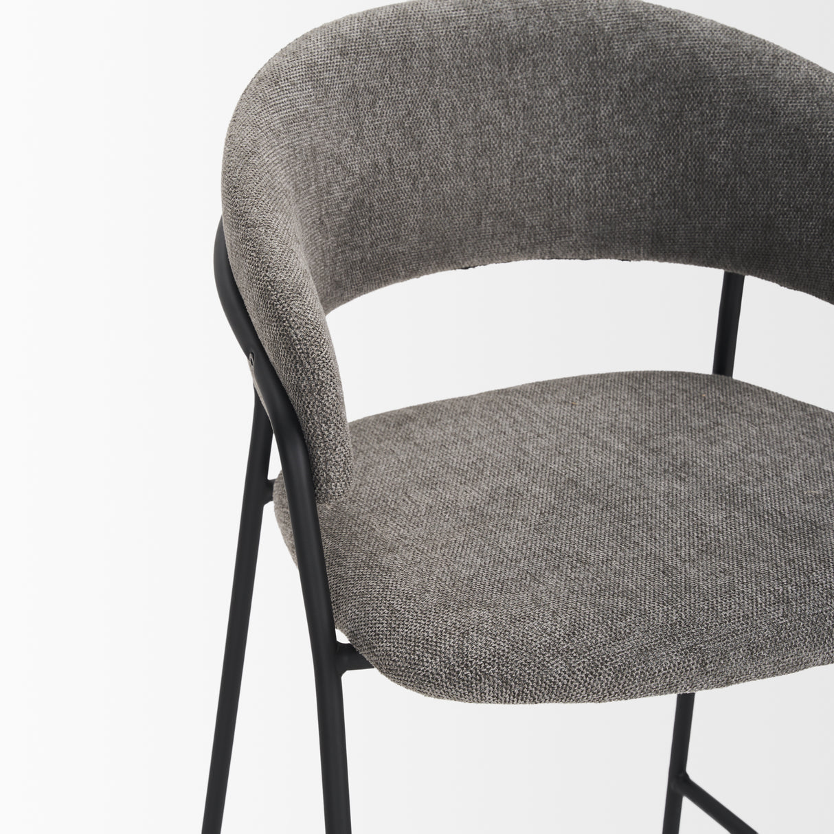 Carolyn Counter Stool w/ Gray Fabric & Matte Black Metal from Mercana - Luna Furniture