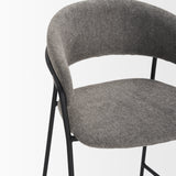 Carolyn Counter Stool w/ Gray Fabric & Matte Black Metal from Mercana - Luna Furniture