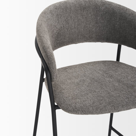Carolyn Counter Stool w/ Gray Fabric & Matte Black Metal from Mercana - Luna Furniture
