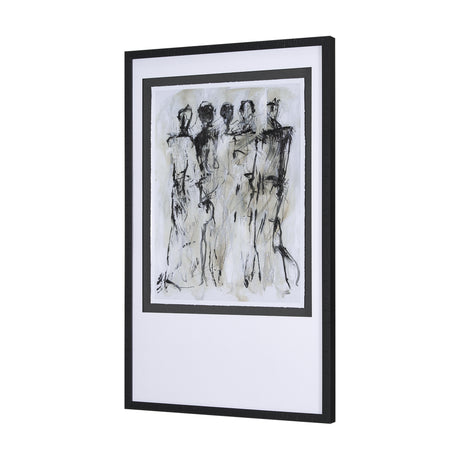 Gathering I by Mercana Studio a Hand Embellished Textured Framed Art Print Matted under Glass from Mercana - Luna Furniture
