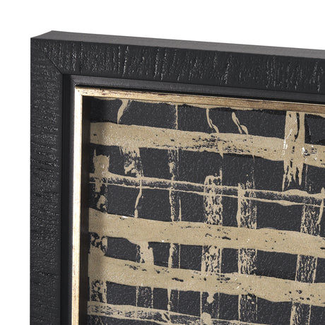 Woven Lines II Tan by Mercana Studio a Hand Embellished Textured Framed Art Print from Mercana - Luna Furniture
