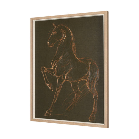 Horse IV Olive by Mercana Studio a Hand Embellished Textured Framed Art Print from Mercana - Luna Furniture