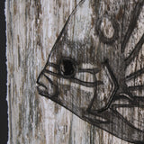 Wood Grain Fish I by Mercana Studio a Hand Embellished Textured Framed Art Print Matted under Glass from Mercana - Luna Furniture