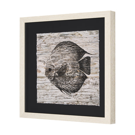 Wood Grain Fish II by Mercana Studio a Hand Embellished Textured Framed Art Print Matted under Glass from Mercana - Luna Furniture