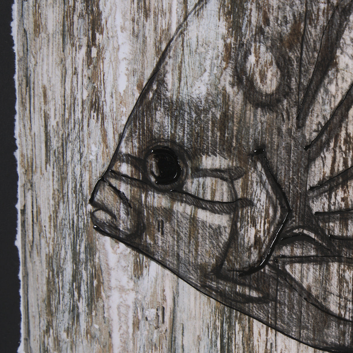 Wood Grain Fish II by Mercana Studio a Hand Embellished Textured Framed Art Print Matted under Glass from Mercana - Luna Furniture