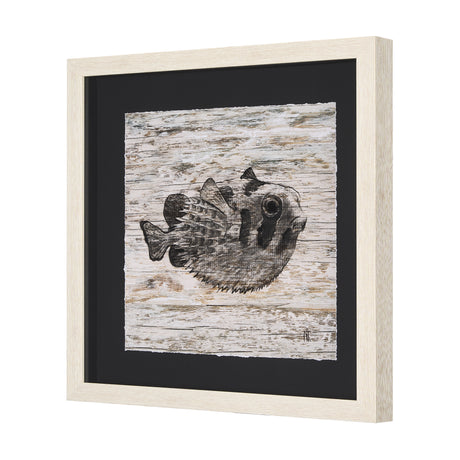 Wood Grain Fish III by Mercana Studio Hand Embellished Textured Framed Art Print Matted under Glass from Mercana - Luna Furniture