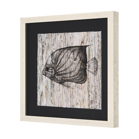 Wood Grain Fish IV by Mercana Studio a Hand Embellished Textured Framed Art Print Matted under Glass from Mercana - Luna Furniture