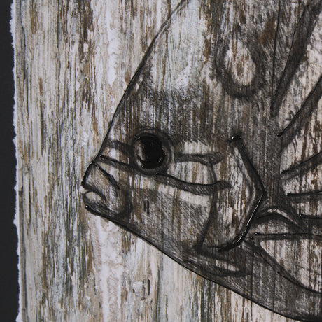 Wood Grain Fish IV by Mercana Studio a Hand Embellished Textured Framed Art Print Matted under Glass from Mercana - Luna Furniture