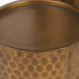 Gage Antiqued Gold Honeycomb Textured Metal Candle Holder (Set of 2) from Mercana - Luna Furniture