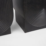 Medina Antiqued Black Metal Planters (Set of 2) from Mercana - Luna Furniture