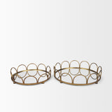 Lenore Round Metal/Mirror Tray Gold (Set of 2) from Mercana - Luna Furniture
