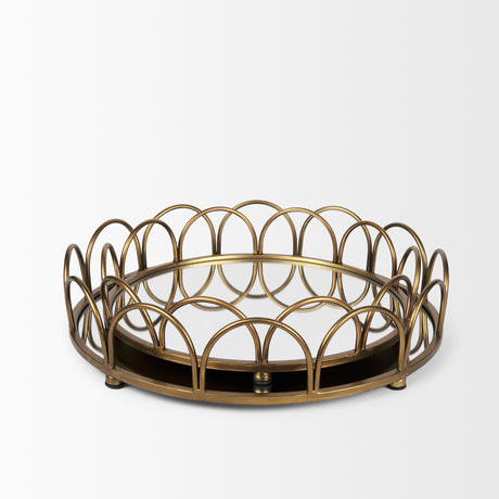 Lenore Round Metal/Mirror Tray Gold (Set of 2) from Mercana - Luna Furniture