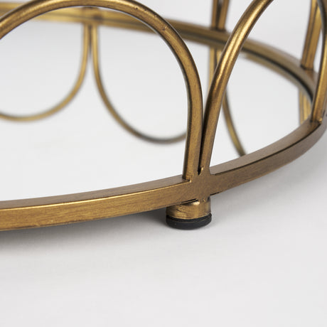 Lenore Round Metal/Mirror Tray Gold (Set of 2) from Mercana - Luna Furniture
