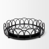Lenore Round Metal/Mirror Tray Black (Set of 2) from Mercana - Luna Furniture