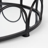 Lenore Round Metal/Mirror Tray Black (Set of 2) from Mercana - Luna Furniture