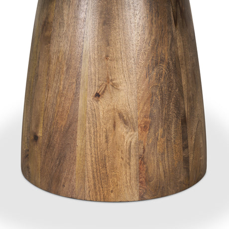 Allyson 48" Round Brown Wood Pedestal w/ White Marble Top Dining Table from Mercana - Luna Furniture