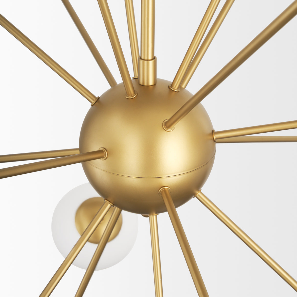 Barbara Brushed Gold Metal w/ Frosted Glass Globes 18-Light Chandelier from Mercana - Luna Furniture