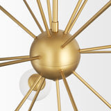 Barbara Brushed Gold Metal w/ Frosted Glass Globes 18-Light Chandelier from Mercana - Luna Furniture