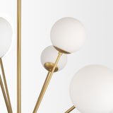 Barbara Brushed Gold Metal w/ Frosted Glass Globes 18-Light Chandelier from Mercana - Luna Furniture