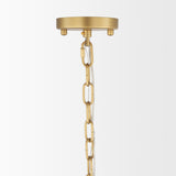 Barbara Brushed Gold Metal w/ Frosted Glass Globes 18-Light Chandelier from Mercana - Luna Furniture