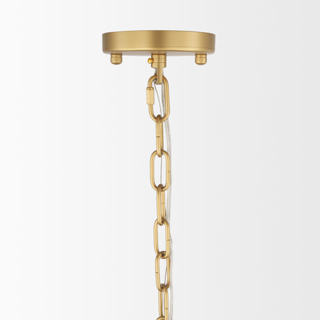 Barbara Brushed Gold Metal w/ Frosted Glass Globes 18-Light Chandelier from Mercana - Luna Furniture