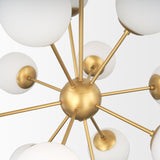 Barbara Brushed Gold Metal w/ Frosted Glass Globes 11-Light Chandelier from Mercana - Luna Furniture