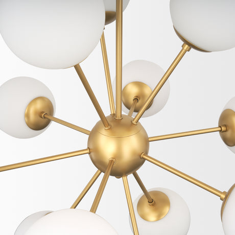 Barbara Brushed Gold Metal w/ Frosted Glass Globes 11-Light Chandelier from Mercana - Luna Furniture
