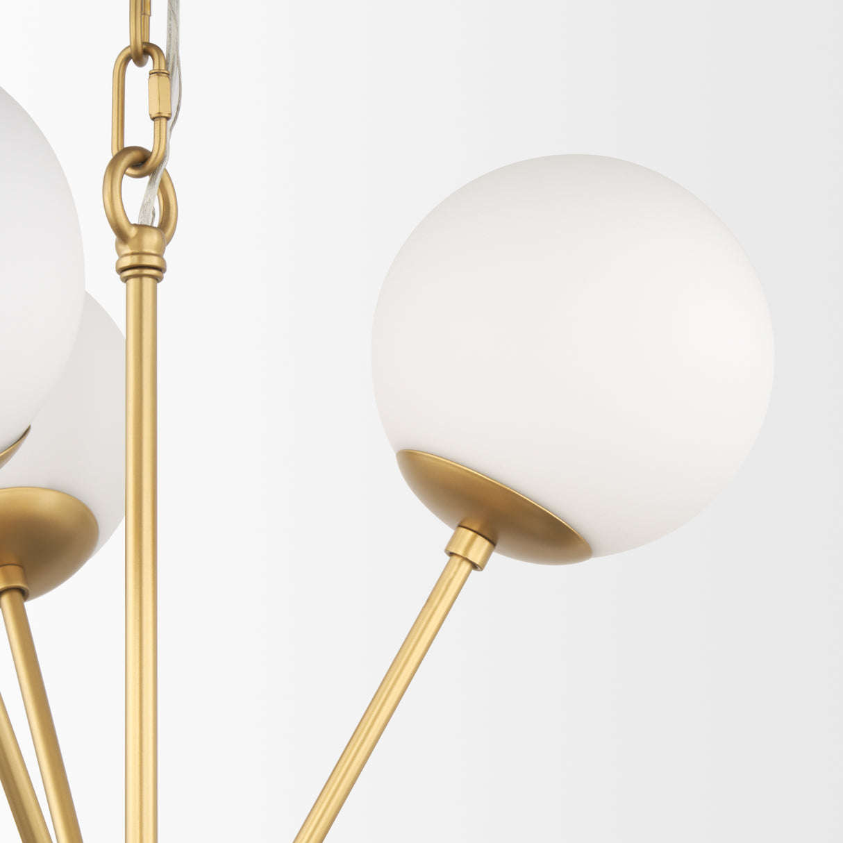 Barbara Brushed Gold Metal w/ Frosted Glass Globes 11-Light Chandelier from Mercana - Luna Furniture