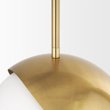 Cybill Brushed Brass w/ White Metal Shade 1-Light Wall Pendant from Mercana - Luna Furniture