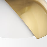 Cybill Brushed Brass w/ White Metal Shade 1-Light Wall Pendant from Mercana - Luna Furniture