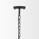 Edie Matte Black Metal w/ Frosted Glass Globes 6-Light Chandelier from Mercana - Luna Furniture