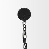 Edie Matte Black Metal w/ Frosted Glass Globes 6-Light Chandelier from Mercana - Luna Furniture