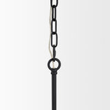 Edie Matte Black Metal w/ Frosted Glass Globes 6-Light Chandelier from Mercana - Luna Furniture