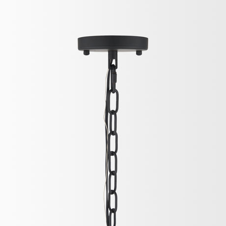 Barbara Matte Black Metal w/ Frosted Glass Globes 18-Light Chandelier from Mercana - Luna Furniture