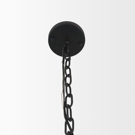Barbara Matte Black Metal w/ Frosted Glass Globes 18-Light Chandelier from Mercana - Luna Furniture