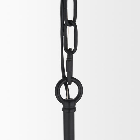 Barbara Matte Black Metal w/ Frosted Glass Globes 18-Light Chandelier from Mercana - Luna Furniture