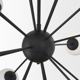 Barbara Matte Black Metal w/ Frosted Glass Globes 18-Light Chandelier from Mercana - Luna Furniture