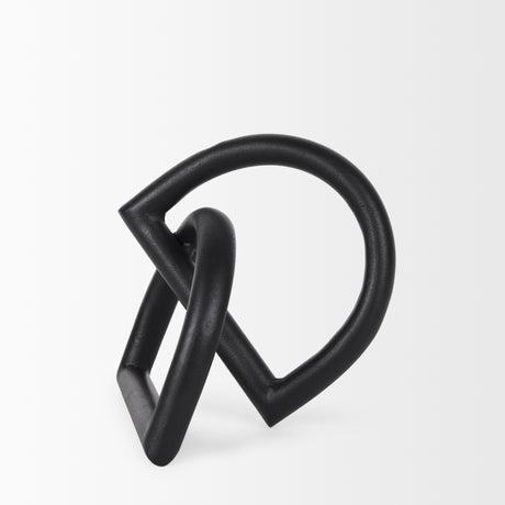 Locke Small Matte Black Metal Decorative Object from Mercana - Luna Furniture