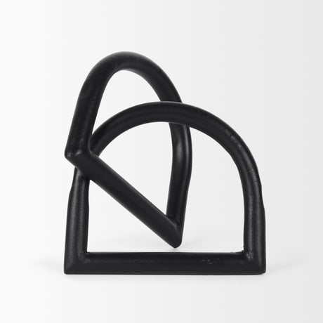 Locke Large Matte Black Metal Decorative Object from Mercana - Luna Furniture