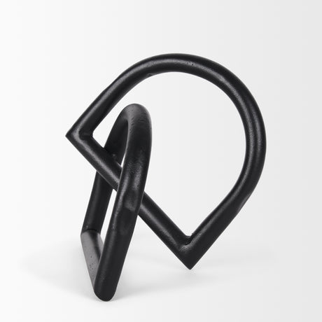 Locke Large Matte Black Metal Decorative Object from Mercana - Luna Furniture