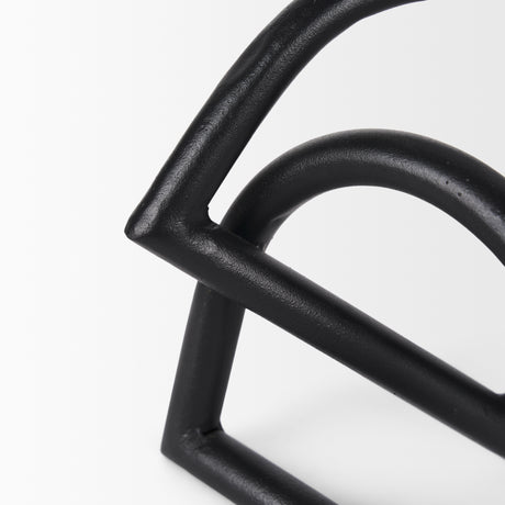 Locke Large Matte Black Metal Decorative Object from Mercana - Luna Furniture